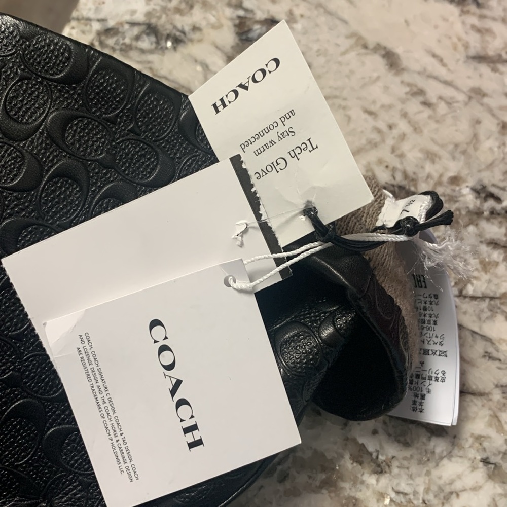 COACH Signature Leather Tech Gloves - Picture 10 of 16